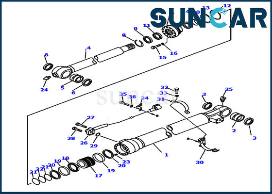 707-98-47670 Hydrozylinder-Eimer Dichtungs-Reparatur-Kit Fitss PC220LC-6LE PC250LC-6LE KOMATSU