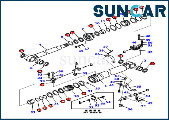 Boom-Dichtungs-Ausrüstung 707-99-50680 7079950680 für Standardzylinder-Reparatur-Sets der maschinen-PC240-8K KOMATSU