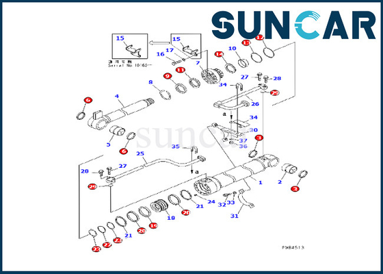 KOMATSU 707-98-46220 Boom-Zylinder-Dichtungsausrüstung Sitze für PC228USLC-1 PC228USLC-2 Bagger