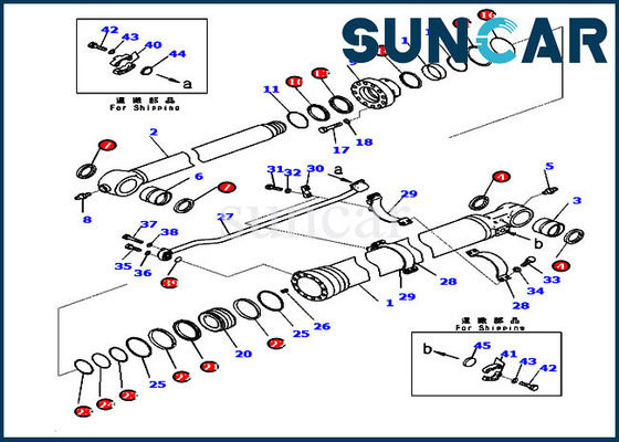 PC290LC-11 PC290LL-11 721-98-00440 KOMATSU Bagger Cylinder Sealing Kit der Eimer-Dichtungs-Ausrüstungs-7219800440