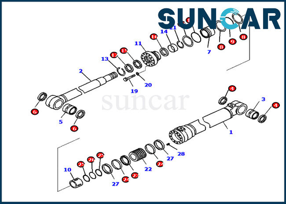 721-98-00400 Modell Equipment Boom-Rollsiegel-Reparatur-Kit Fors PC290LC-11 PC290NLC-11 KOMATSU