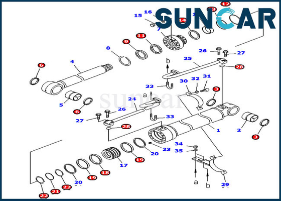 707-99-46140 Rollsiegelausrüstung des Boom-7079946140 PC228USLC-3 für Überseeversion KomatsuExcavator