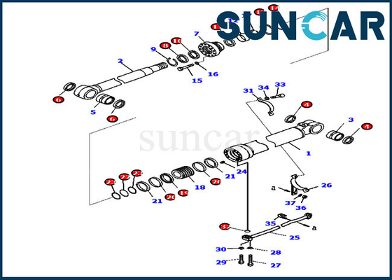 Boom-Hydrozylinder-Reparatur-Kit Fors PC228US-8 PC228USLC-8 der KOMATSU-Dichtungs-Ausrüstungs-707-99-46470 Bagger