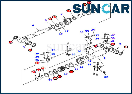 KOMATSU 707-98-47740 Service-Ausrüstung der Boom-Zylinder-Reparatur-Dichtungs-Ausrüstungs-7079847740 PC228USLC-3E0 PC228US-3E0
