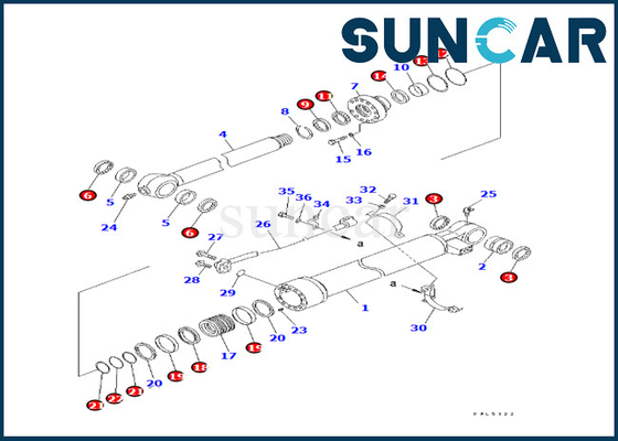 707-99-47580 schwere Ausrüstung Eimer-Rollsiegel-Kit For Komatsus 7079947580 PC228US-3 PC400-7