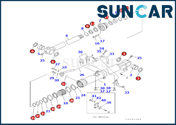 707-99-59120 KOMATSU für PC240LC-8K PC240NLC-8K Eimer-Rollsiegel Kit Komatsu