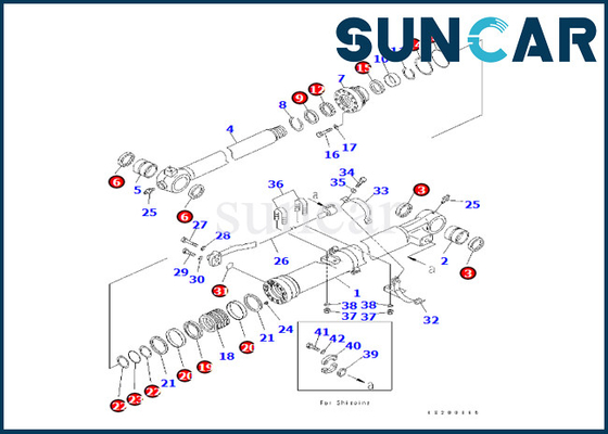 Eimer-Zylinder-Reparatur Kit Komatsu Fits 707-99-47890 707-99-47890 für PC240LC-8K PC240NLC-8K