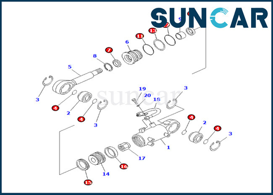 KOMATSU-Blatt-Aufzug-Rollsiegel-Ausrüstung 707-98-12670 7079812670 für PC25R-8 PC27R-8 PC27R-8