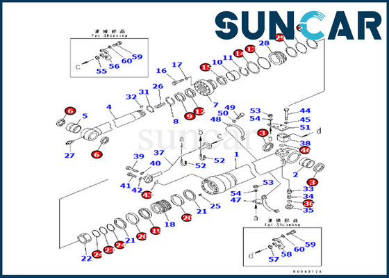 KOMATSU-Arm-Zylinder-Dichtungs-Ausrüstung 707-99-59740 7079959740 für PC290-8K PC270-8 PC270LC-8