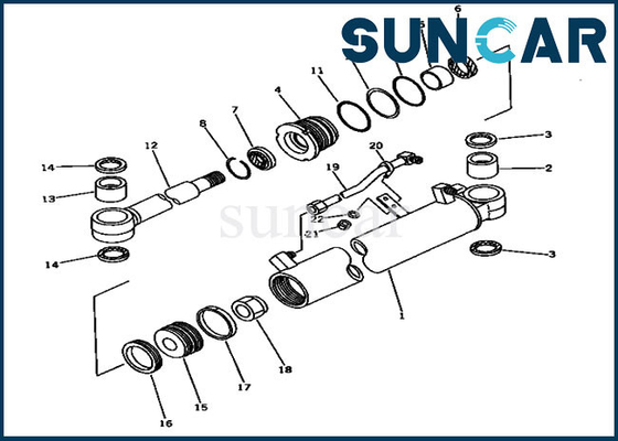 Schwingen-Zylinder Assy Repair Kit Parts KOMATSU-Dichtungs-Kit Fors 20S-63-02050 20S6302050 PC20-6 PC30-6