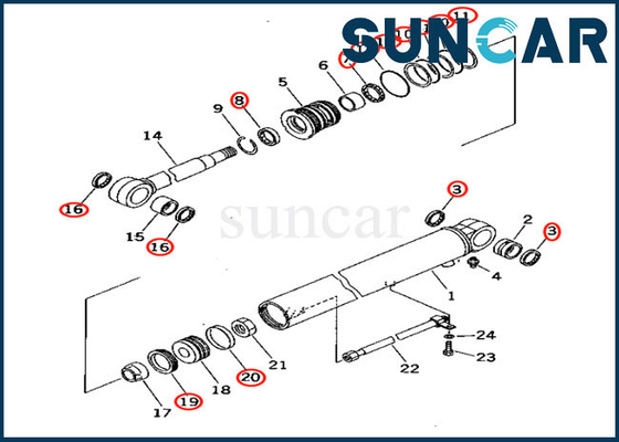 707-98-24920 Boom-Rollsiegel Kit Service Kit Made für Modell Excavator KOMATSU PC30-7 PC30R-7