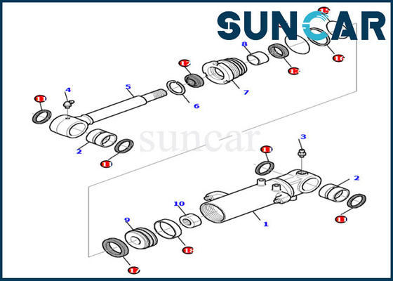 878000205 Service Kit Parts Blatt-Zylinder-Reparatur-Dichtungs-Kit Fors PC30-7 PC35R-8 KOMATSU