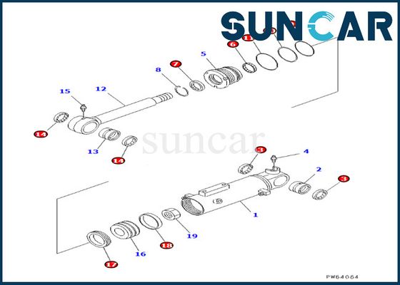 KOMATSU-Blatt-Zylinder-Dichtungs-Ausrüstung 707-98-22180 7079822180 Sitze F4EC-1 F5EC-1 F6EC-1