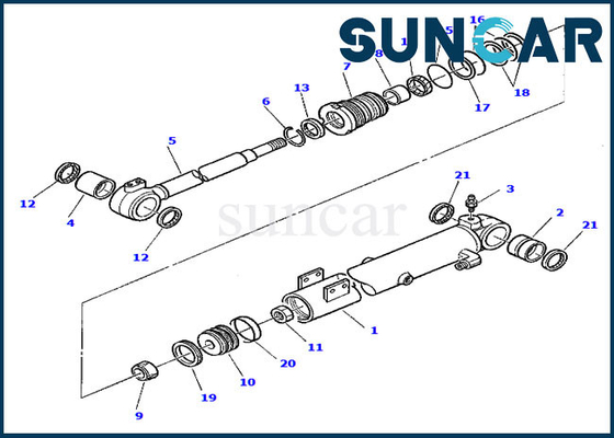 878000412 Bagger Sealing Kit Boom-Rollsiegel-Kit Wear Resistance Replacements PC30-7 KOMATSU