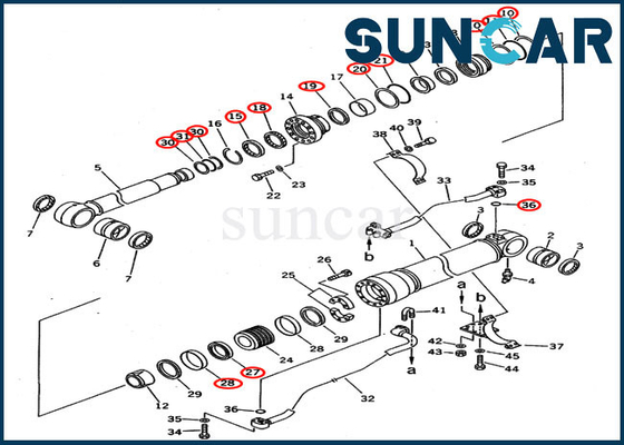 707-99-58210 Boom-Zylinder-Service-Dichtungs-Ausrüstungen für PC300-5 PC300LC-5 Überseeversions-KOMATSU-Bagger