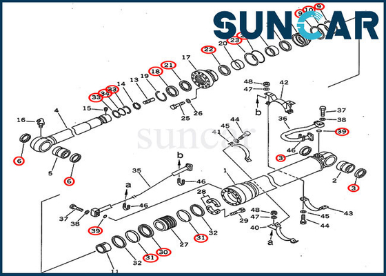 Der Arm-Öldichtungs-Ausrüstungs-707-99-67110 Sitz-KOMATSU PC300-5 PC310-5 Zylinder-des Reparatur-Set-7079967110 schwere Ausrüstung