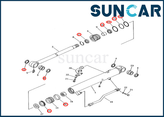 707-98-12211 7079812211 Eimer-Rollsiegel Kit Komatsu Fits PC27R-8 PC28UD-2 KOMATSU