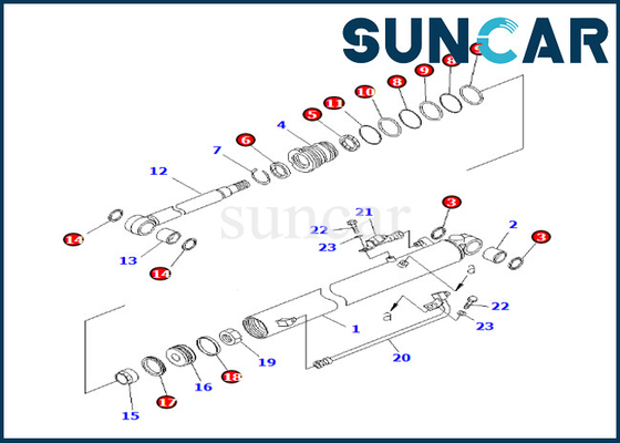 KOMATSU 707-98-24170 7079824170 Boom-Rollsiegel-Reparatur Kit Fits BR200T-1 BR200T-1 BR200T-1A