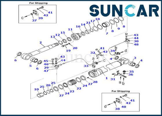 KOMATSU-Boom-Zylinder-Service-Ausrüstung 707-99-59070 7079959070 Boom-Rollsiegel-Ausrüstung der Sitz-PC290LC-10