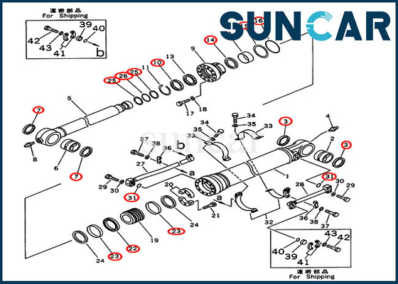 207-63-02130 Modelle Eimer-Zylinder-Reparatur-Kit Seal Kit For Overseas-Versions-KOMATSU PC300-5 PC310LC-5