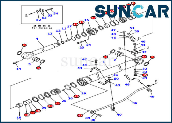Arm-Zylinder-Service-Kit Fors PC300-7 KOMATSU Bagger-Parts 707-99-67095 Ersatz-Dichtungs-Ausrüstung