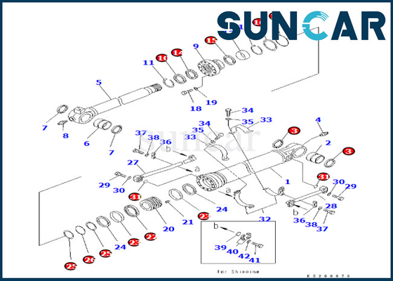Eimer-Rollsiegel-Reparatur-Set 707-99-59130 7079959130 KOMATSU-Sitze PC350LC/NLC-8 PC360LC/NLC-10