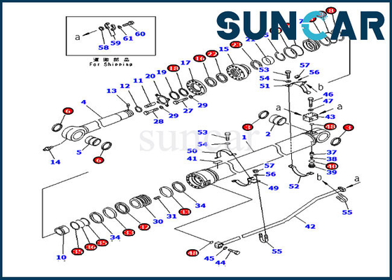 707-99-72280 Arm-Robbe Kit Overseas Version 7079972280 PC300-7 KOMATSU Zylinder-Reparatur-Sets