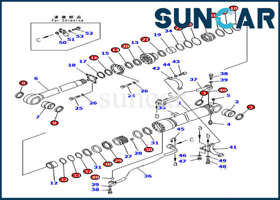 Bagger Oil Seal Kit Hydraulic Cylinder Fits For PC300-7 KOMATSU der Boom-Dichtungs-Ausrüstungs-707-99-59360