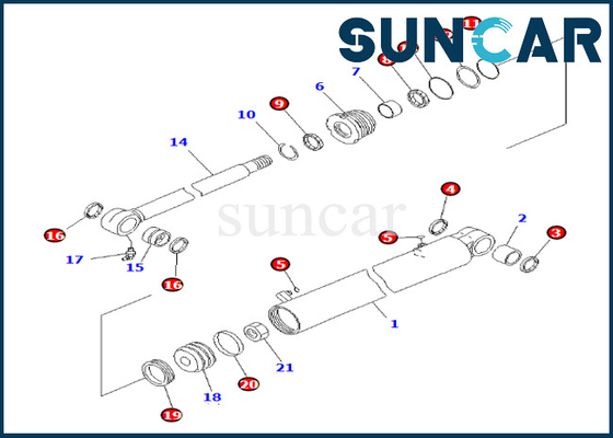 Schwingen-Rollsiegel-Reparatur Kit For PC35MR-3 PC35MR-2 KOMATSU 7079829630 Boom-707-98-29630