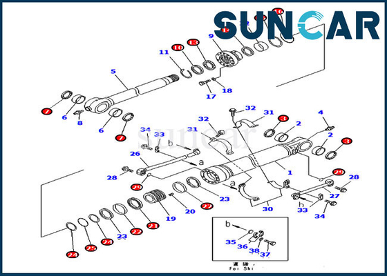 707-99-59610 Zylinder-Service Kit Seal Kits 7079959610 für PC300LC-7 PC350LC-7 KOMATSU Modell Parts