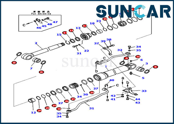 707-99-59271 passt der Boom, der Kit Repair Cylinder Seal Kit versiegelt, für schwere Ausrüstung KOMATSU PC300-8
