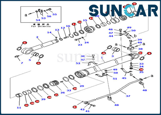 Arm-Zylinder-Service-Ausrüstung 707-99-72350 7079972350 Öldichtungs-Ausrüstung des Bagger-PC300-8 KOMATSU
