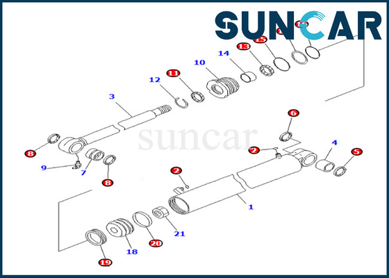 KOMATSU 707-98-29670 7079829670 Öl Boom-Schwingen-Rollsiegel-Kit Fors PC35MR-3 und haltbares