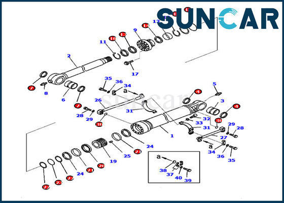 707-99-59150 passt Eimer-Dichtung Kit Hydraulic Cylinder Service Kit PC360NLC-10 PC300-8M0 KOMATSU