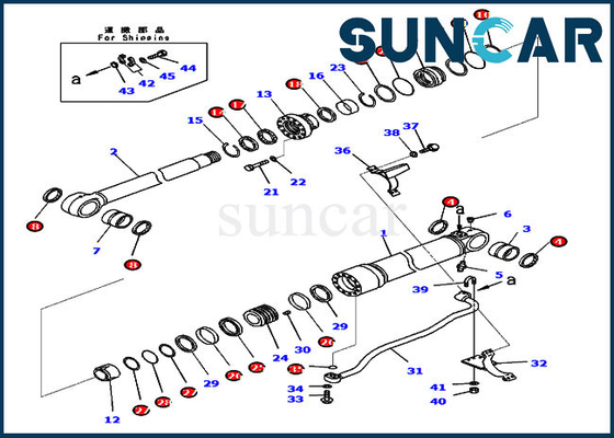 Boom-Zylinder-Ersatz-Dichtungs-Ausrüstung des Dichtungs-Reparatur-Set-721-98-00510 PC360LC-11 PC390LC-11 KOMATSU