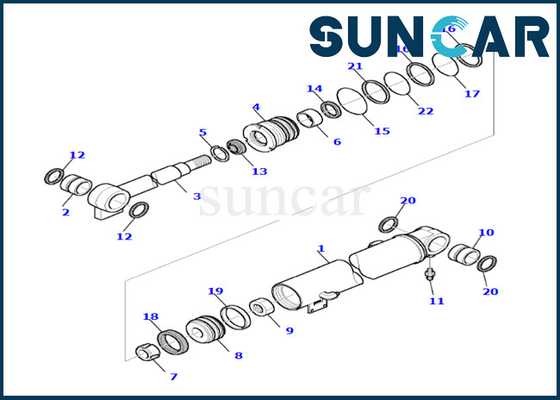 Boom-Zylinder-Reparatur-Dichtungs-Ausrüstung 878000654 für PC35R-8 KOMATSU Boom-Rollsiegel-Reparatur-Set