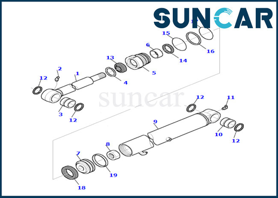 Eimer-Zylinder-Service-Ausrüstung der Eimer-Rollsiegel-Ausrüstungs-878000656 der Sitz-PC35R-8 KOMATSU