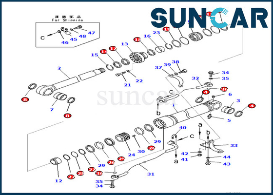 Boom-Zylinder-Dichtungs-Ausrüstung 707-99-59140 707-99-59140 KOMATSU für PC360LC-10 PC390LL-10