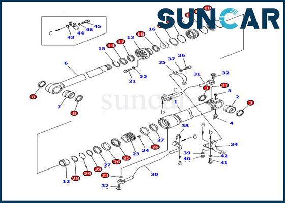 707-99-58140 Dichtungs-Ausrüstung Boom-Zylinder-Reparatur-Dichtungs-Kit Oil Resistances PC300LC-6 KOMATSU