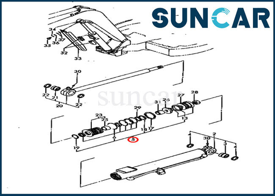 Boom YM172142-99340, der Dichtungs-Ausrüstungen Kit Hydraulic Cylinder For Komatsus PC30FR-1 PC30FR-2 versiegelt