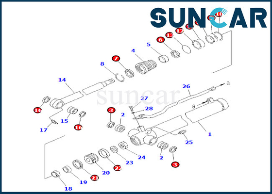 Arm-Rollsiegel-Ausrüstung 707-98-25190 7079825190 KOMATSU für Zylinder-Dichtungs-Ausrüstung des Arm-PC38UU-2