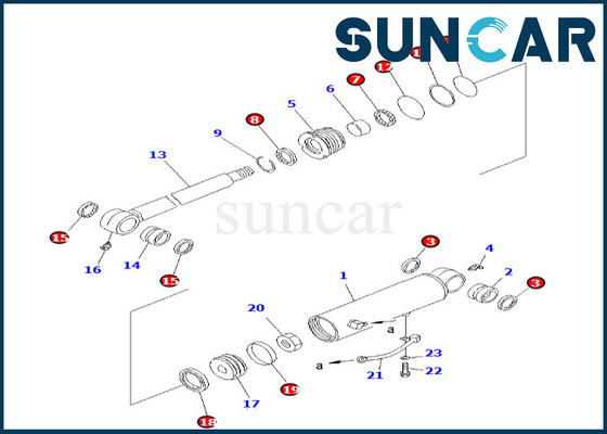 Gleichen Sie Rollsiegel Kit Komatsu For PC38UU-3 707-98-24270 7079824270 Offsetzylinder-Service-Ausrüstung aus