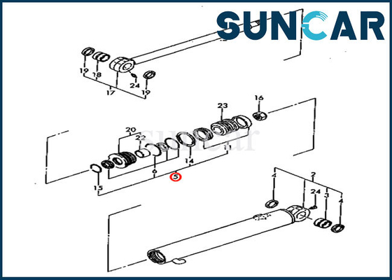 PC30FR-2 KOMATSU YM172422-72950 Arm-Dichtungs-Kit Service Kit For Hydraulic-Zylinder-innere Teile