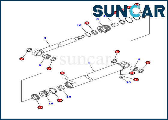 PC35MR-3 PC30MR-3 KOMATSU 707-98-23870 7079823870 Arm-Robbe Kit Hydraulic Cylinder