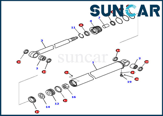 707-98-23970 Bagger Cylinder Seal Kit der Arm-Service-Ausrüstungs-PC35MR-3 PC35MR-5 KOMATSU