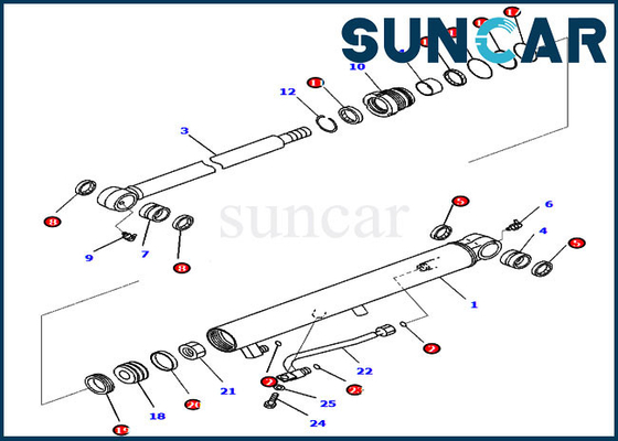 Eimer-Zylinder-Service-Ausrüstung 707-98-14350 7079814350 für Modell Parts KOMATSU PC35MR-3 PC30MR-3
