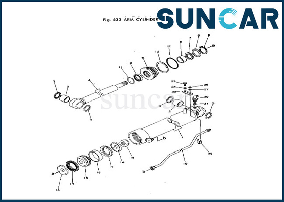 Arm-Rollsiegel-Ausrüstung 20T-63-66103 20T6366103 passt PC40-1 PC40-2 KOMATSU Arm-Zylinder-Service-Ausrüstung