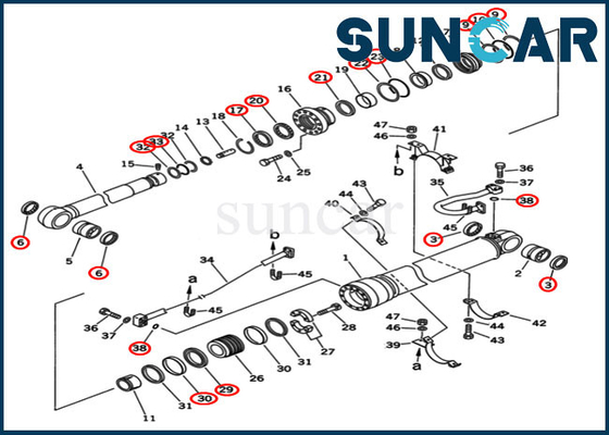 Bagger-Komatsu Cylinder Repair-Dichtungs-Ausrüstung der Arm-Dichtungs-Ausrüstungs-707-99-68515 PC400-5D PC400-6C