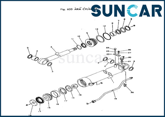 20T-63-66103 20T6366103 Arm-Zylinder, der Arm-Zylinder-Reparatur-Set Kit Komatsu Fitss PC40-1 PC40-2 versiegelt