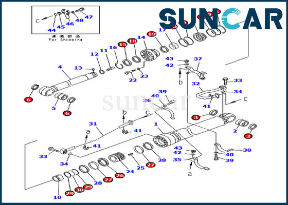 Arm-Reparatur Kit Hydraulic Cylinder 707-99-69520 für PC400LC-6 PC450LC-6 KOMATSU Service-Teile